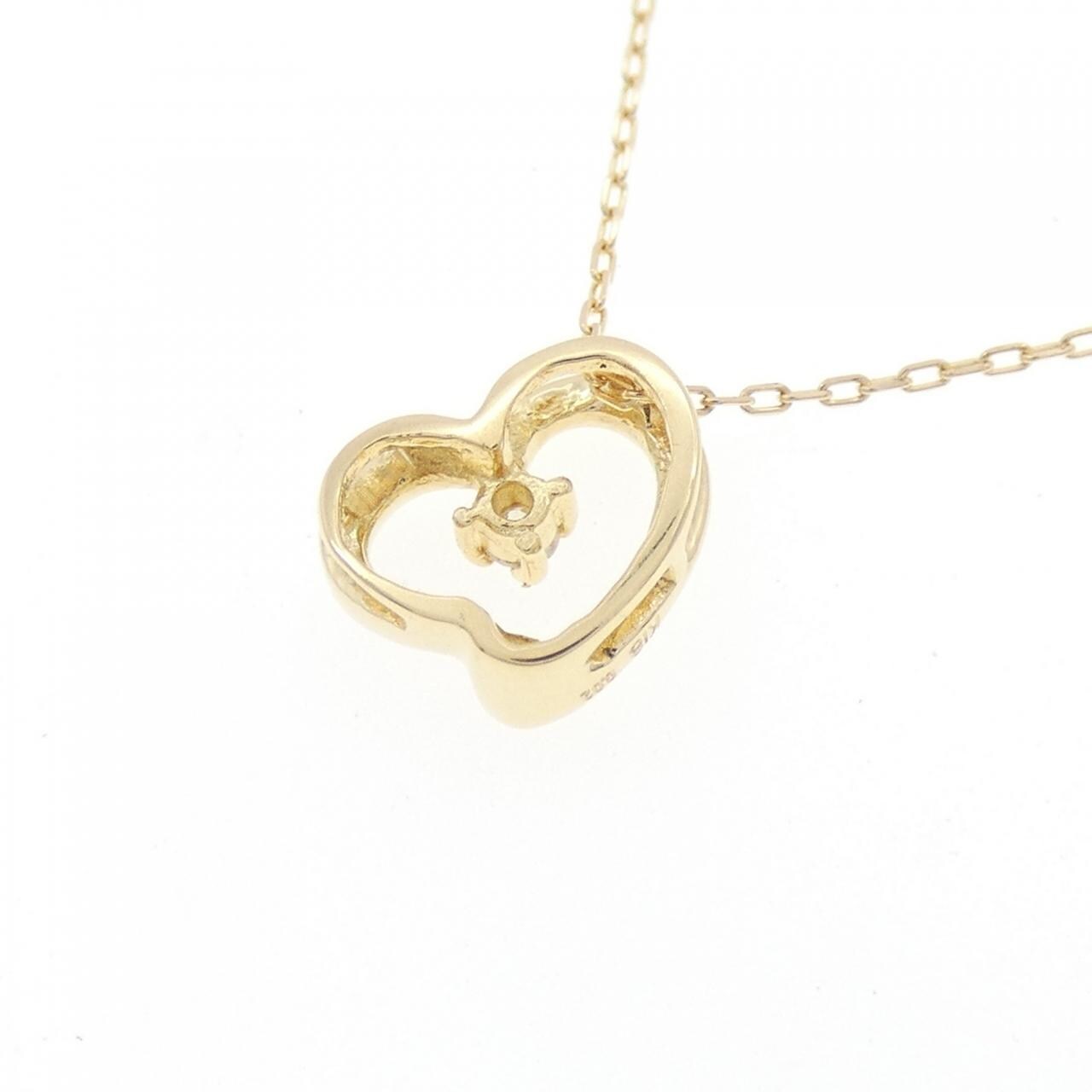 K18YG ハート ダイヤモンド ネックレス 0.02CT