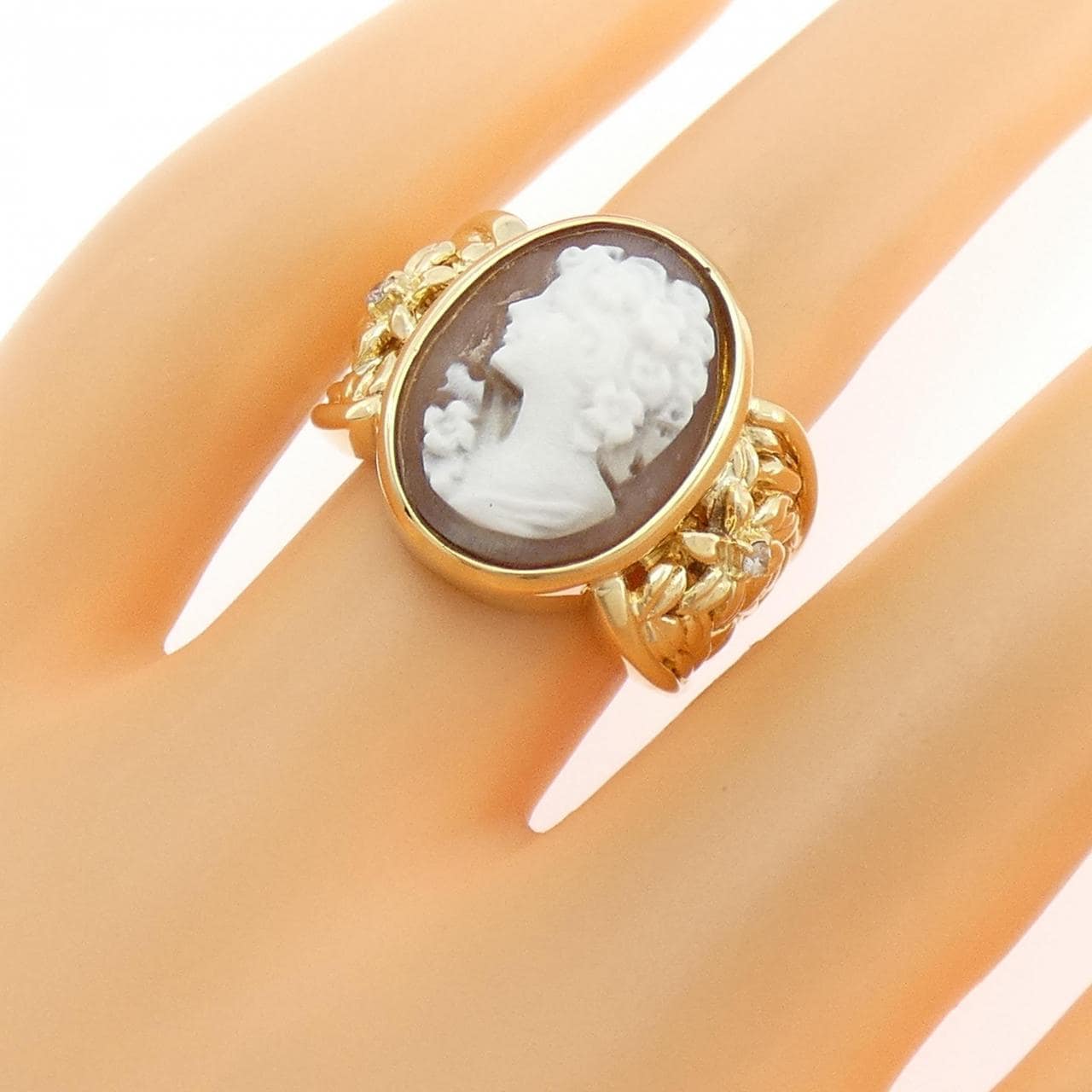 K18YG シェルカメオ リング