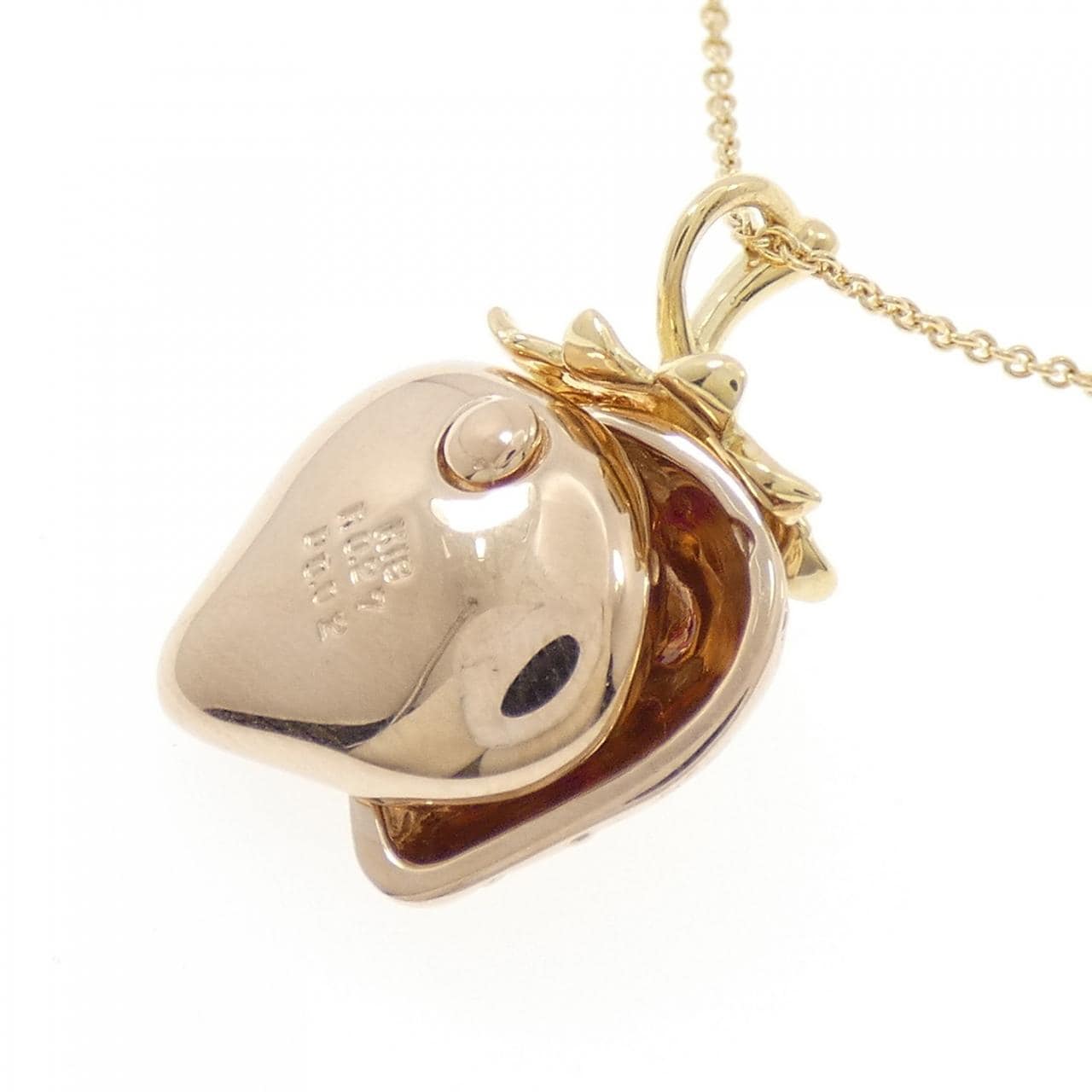 K18PG/K18YG ストロベリー ルビー ネックレス 0.27CT