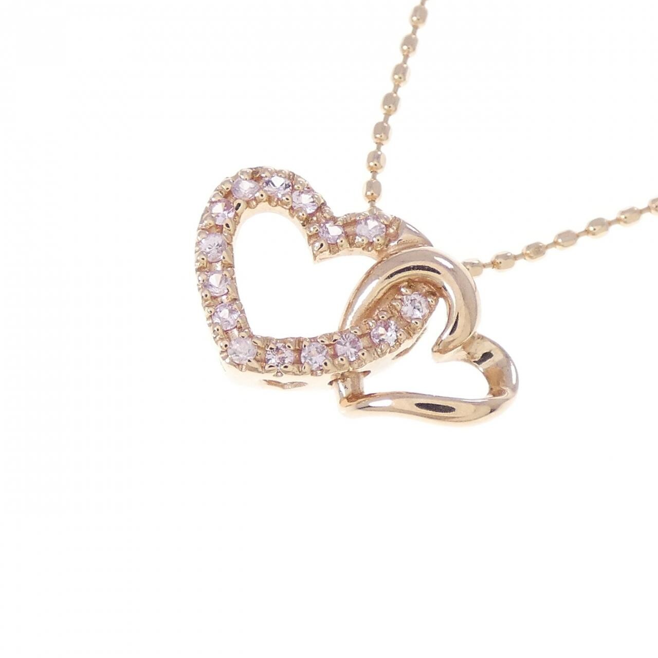 K10PG ハート サファイヤ ネックレス