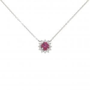 PT900/PT850 ルビー ネックレス 0.46CT
