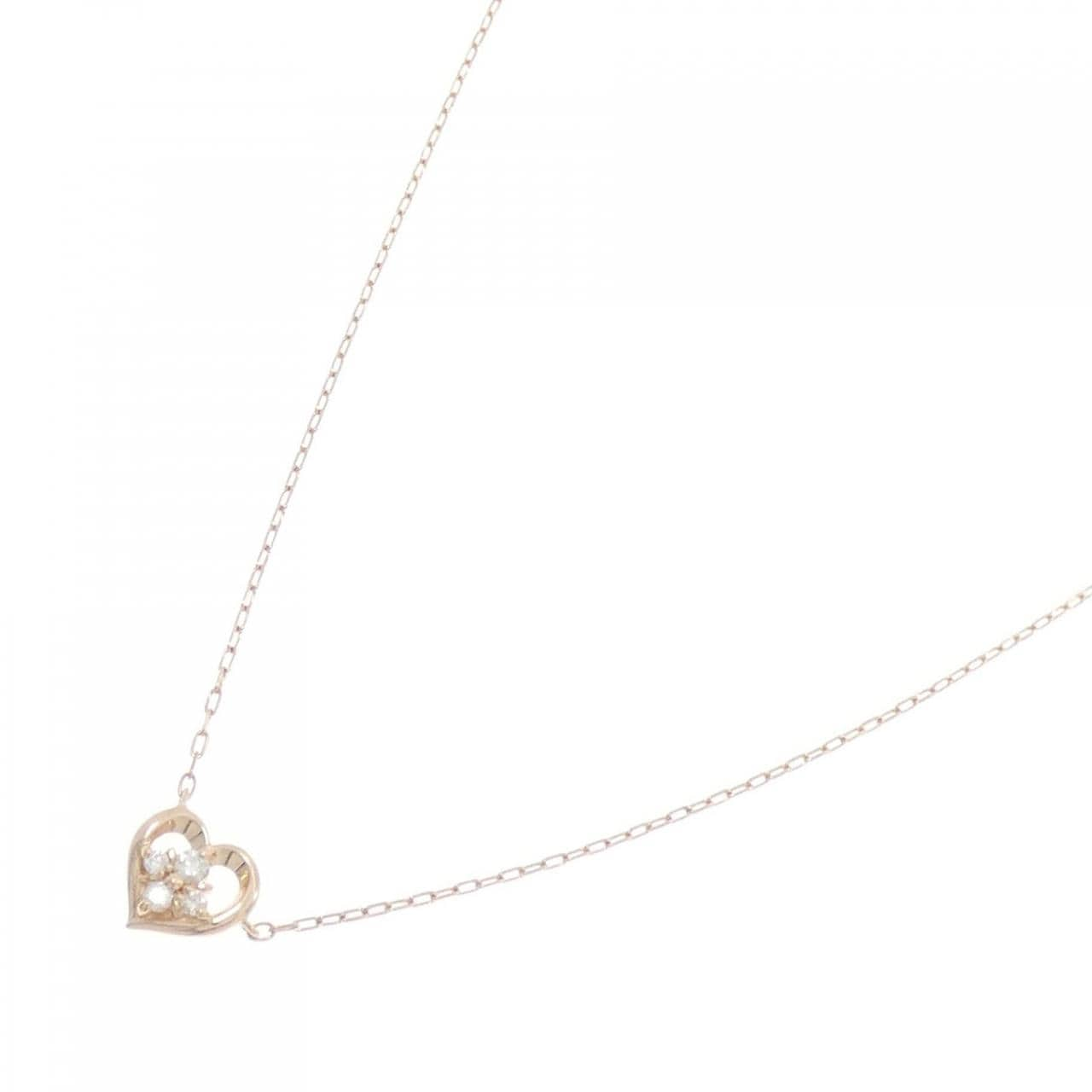 4゜C Heart x Flower Diamond Necklace