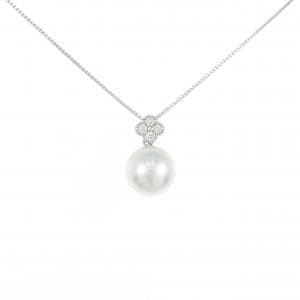 PT900/PT850 フラワー 白蝶パール ネックレス 10.2mm