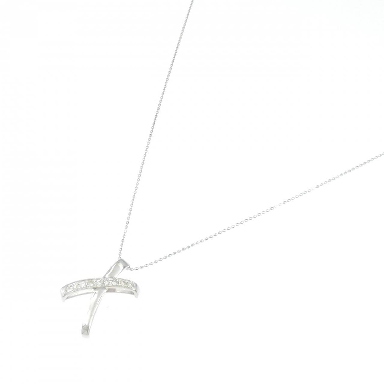 K18WG ダイヤモンド ネックレス 0.18CT