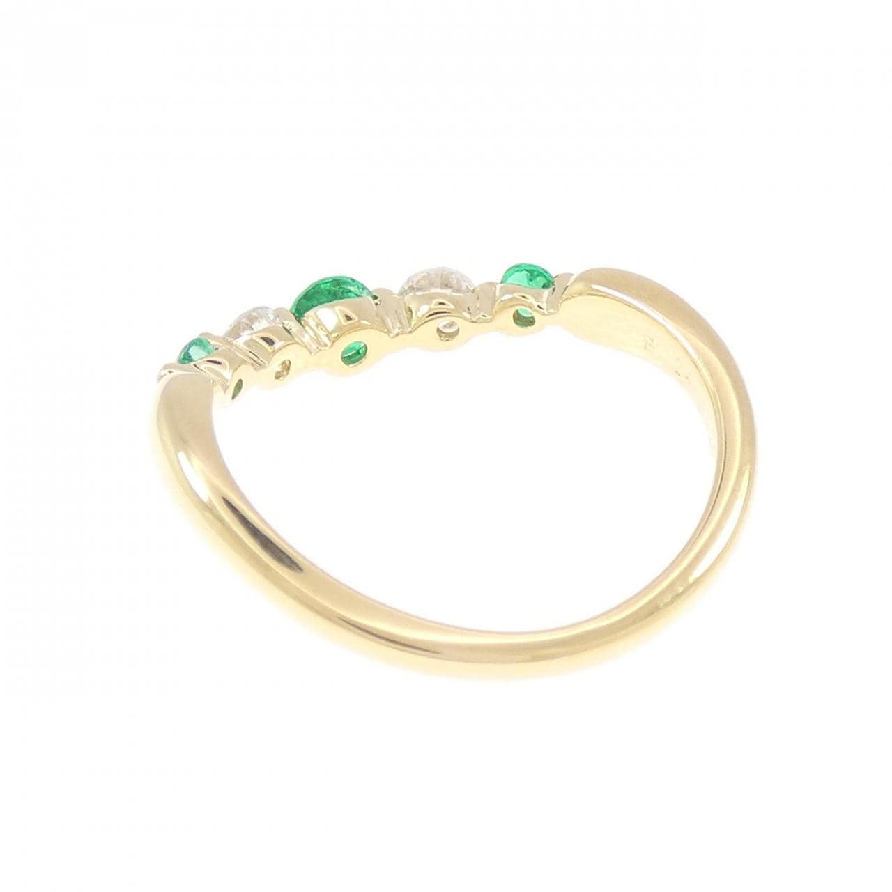 K18YG エメラルド リング 0.24CT