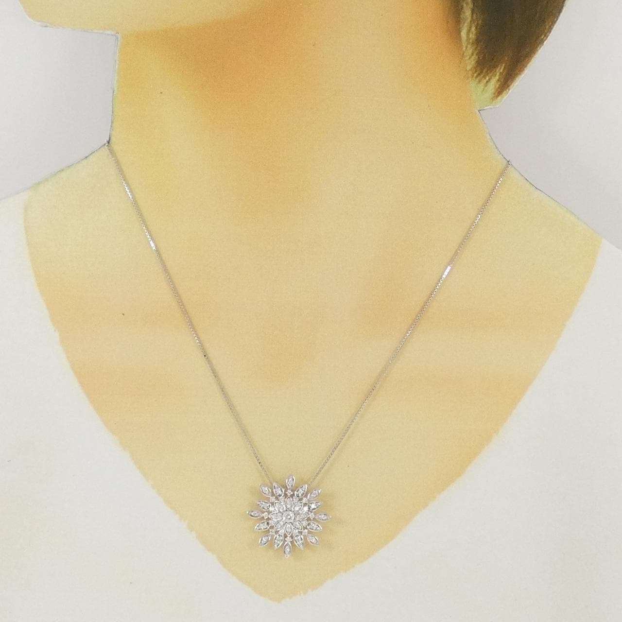K18WG ダイヤモンド ネックレス 0.57CT