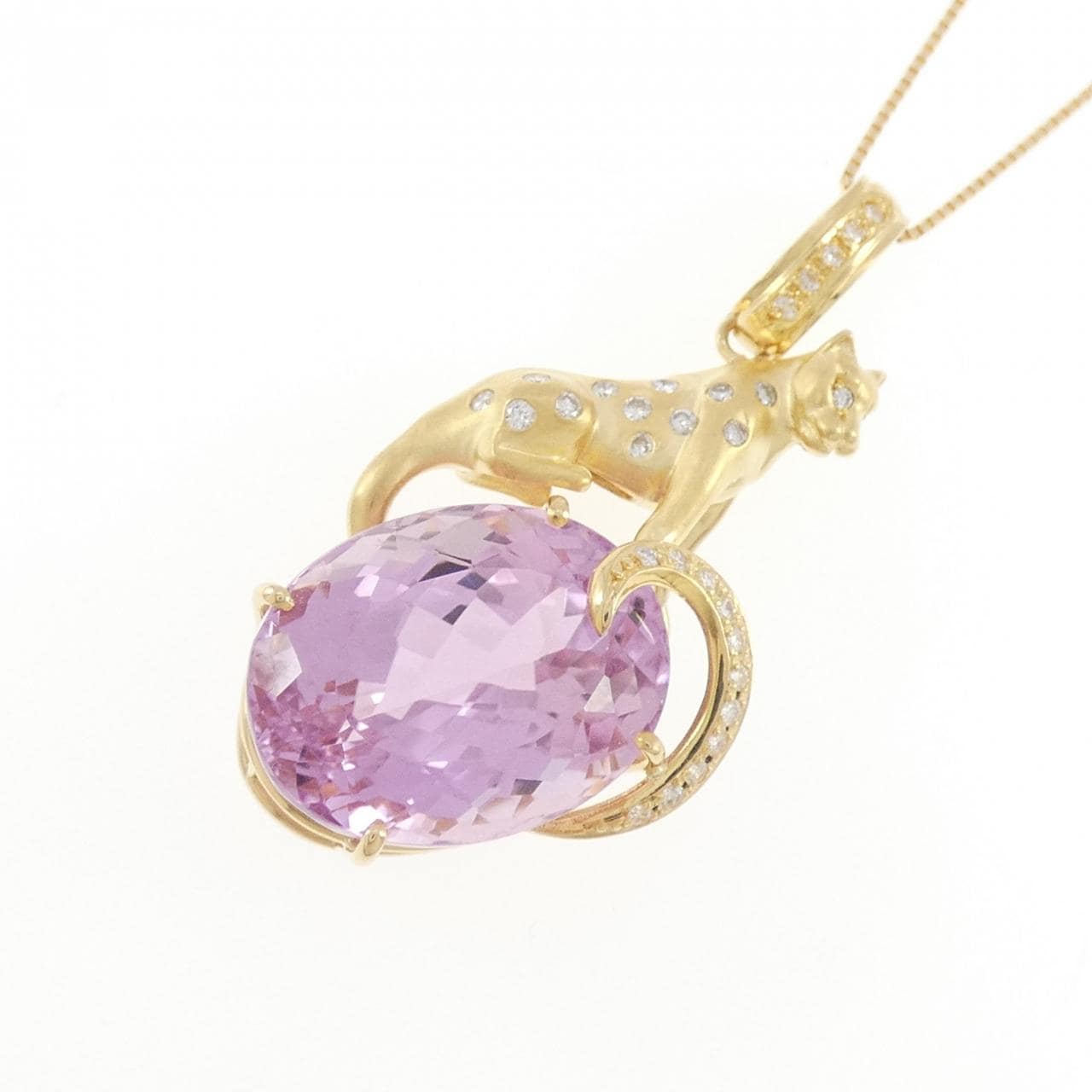 K18YG クンツァイト ネックレス 24.22CT