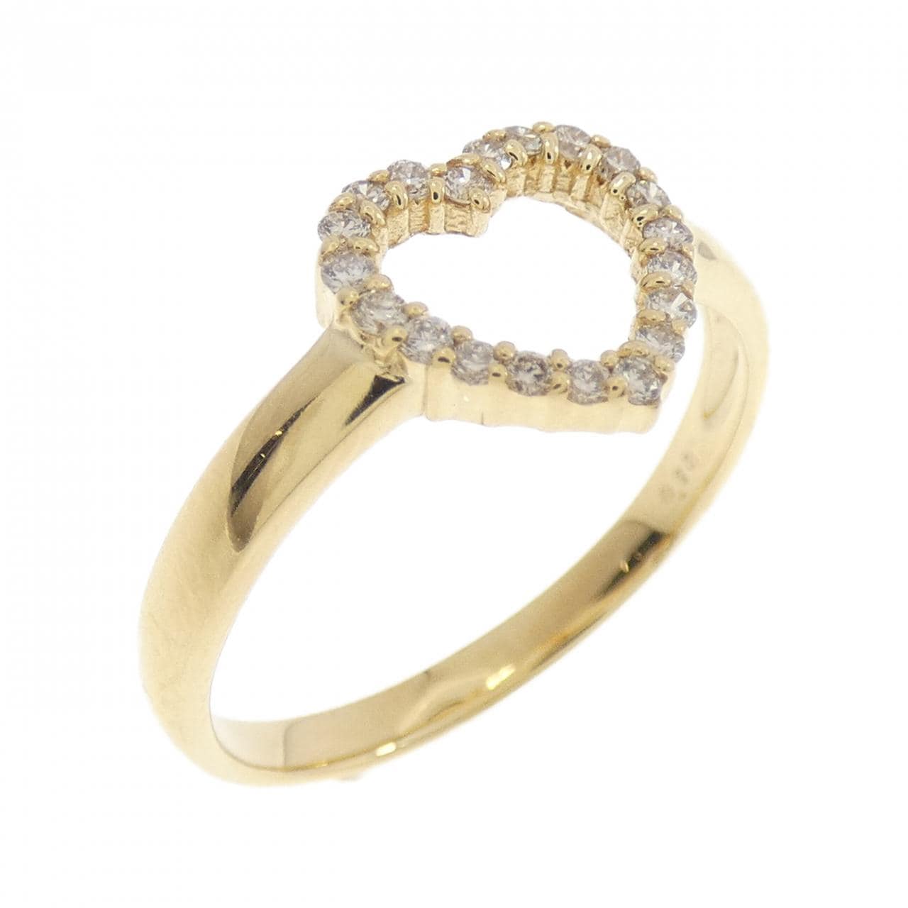 K18YG ハート ダイヤモンド リング 0.13CT