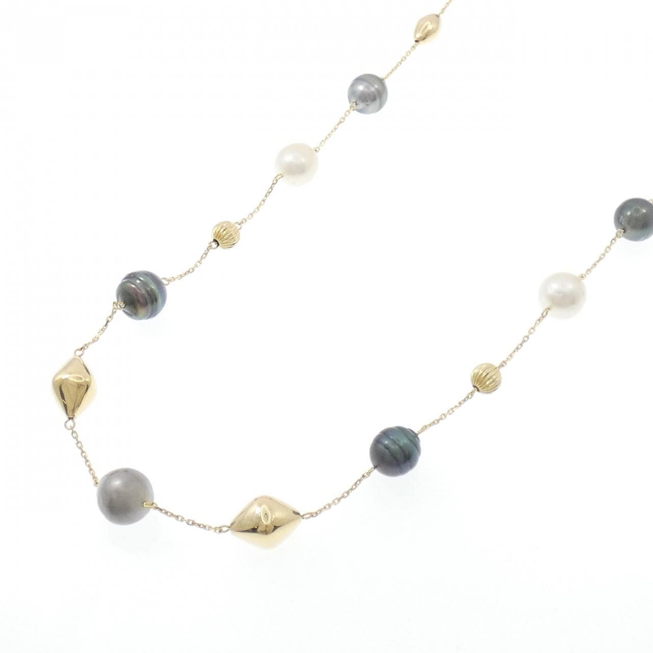 K18YG 黒蝶パール ネックレス