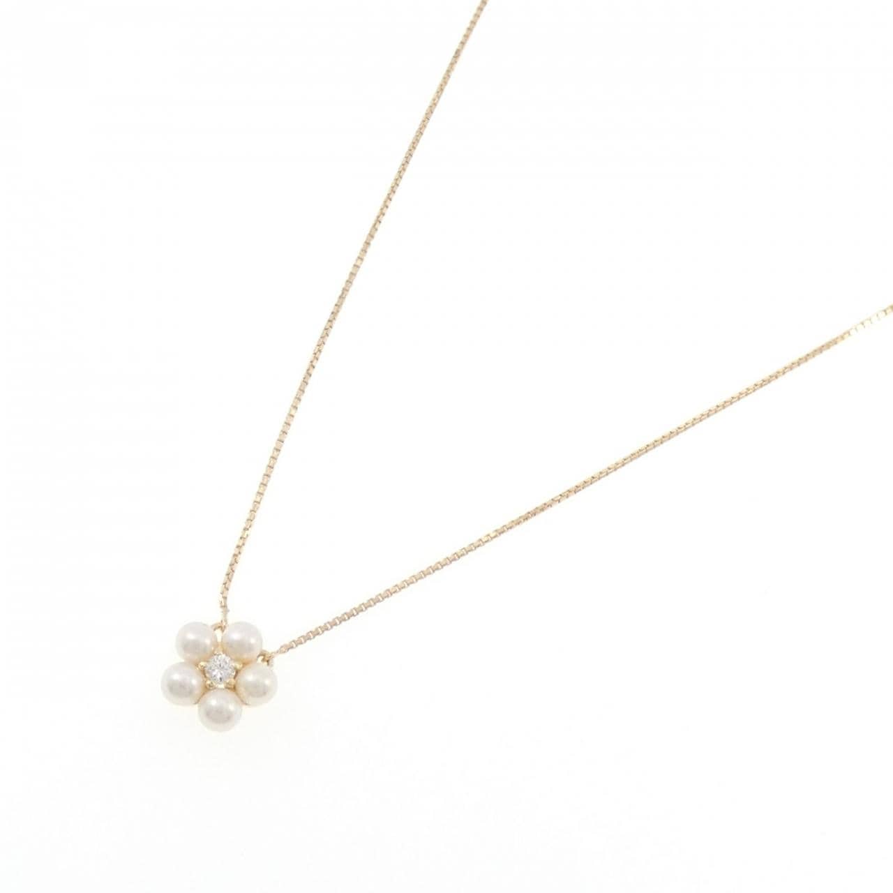 K18YG フラワー アコヤパール ネックレス