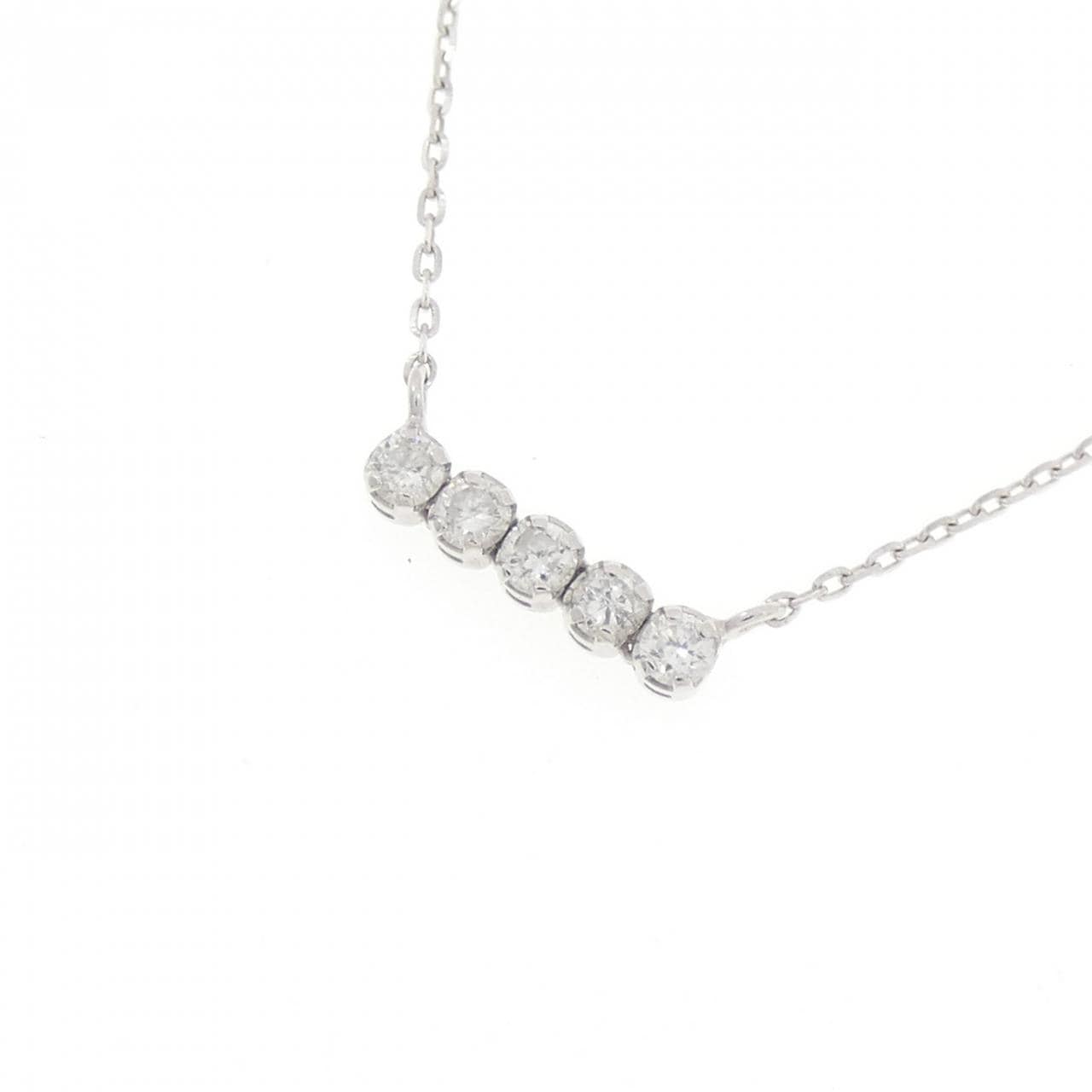 K18WG ダイヤモンド ネックレス 0.10CT
