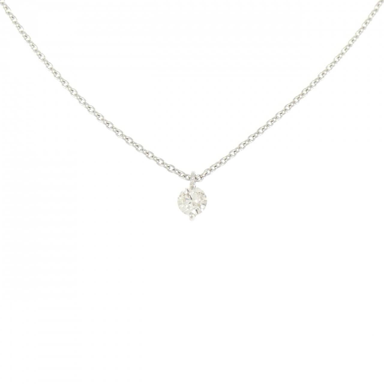 PT900/PT850 ソリティア ダイヤモンド ネックレス 0.12CT