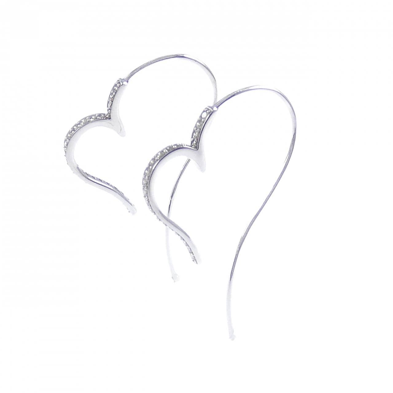 K18WG ハート ダイヤモンド ピアス 0.56CT