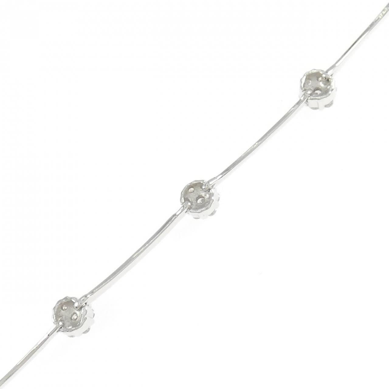 K18WG フラワー ダイヤモンド ブレスレット 0.37CT