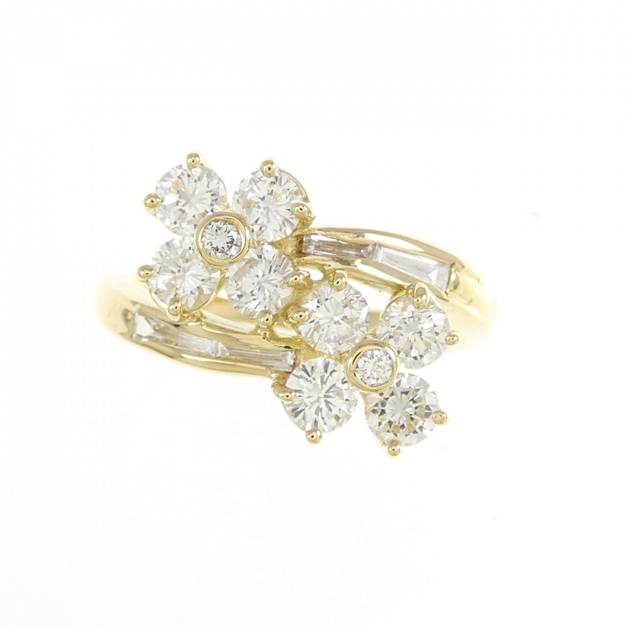 K18YG花朵鑽石戒指1.14CT