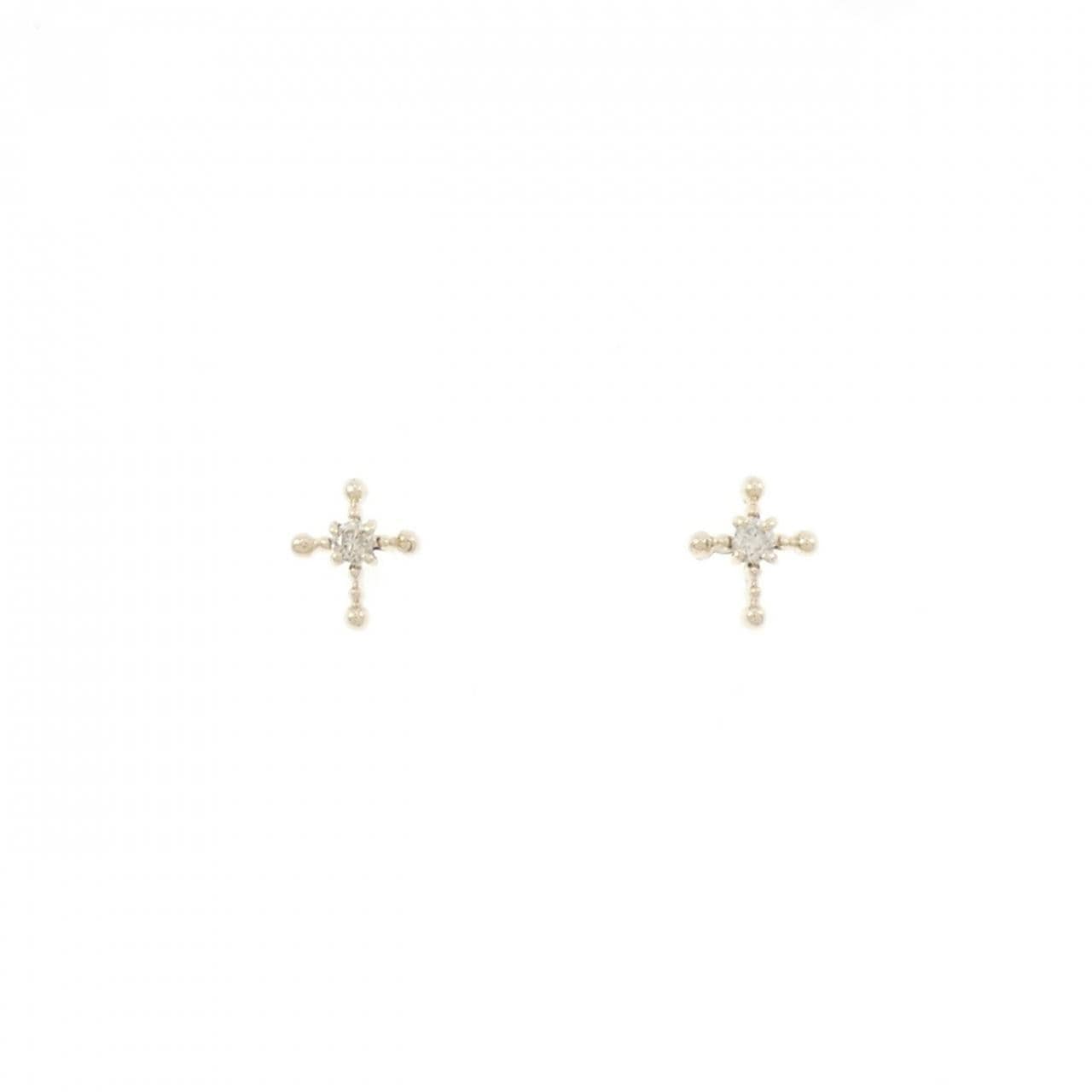 K10/K14 Cross Diamond Earrings 0.02CT
