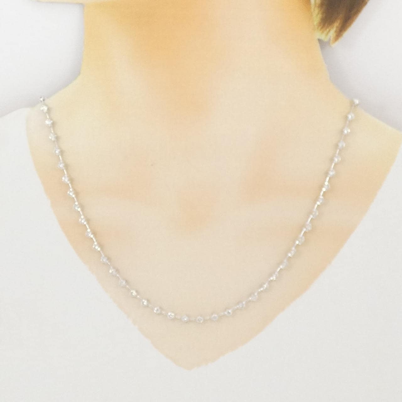 K18WG ダイヤモンド ネックレス 5.00CT