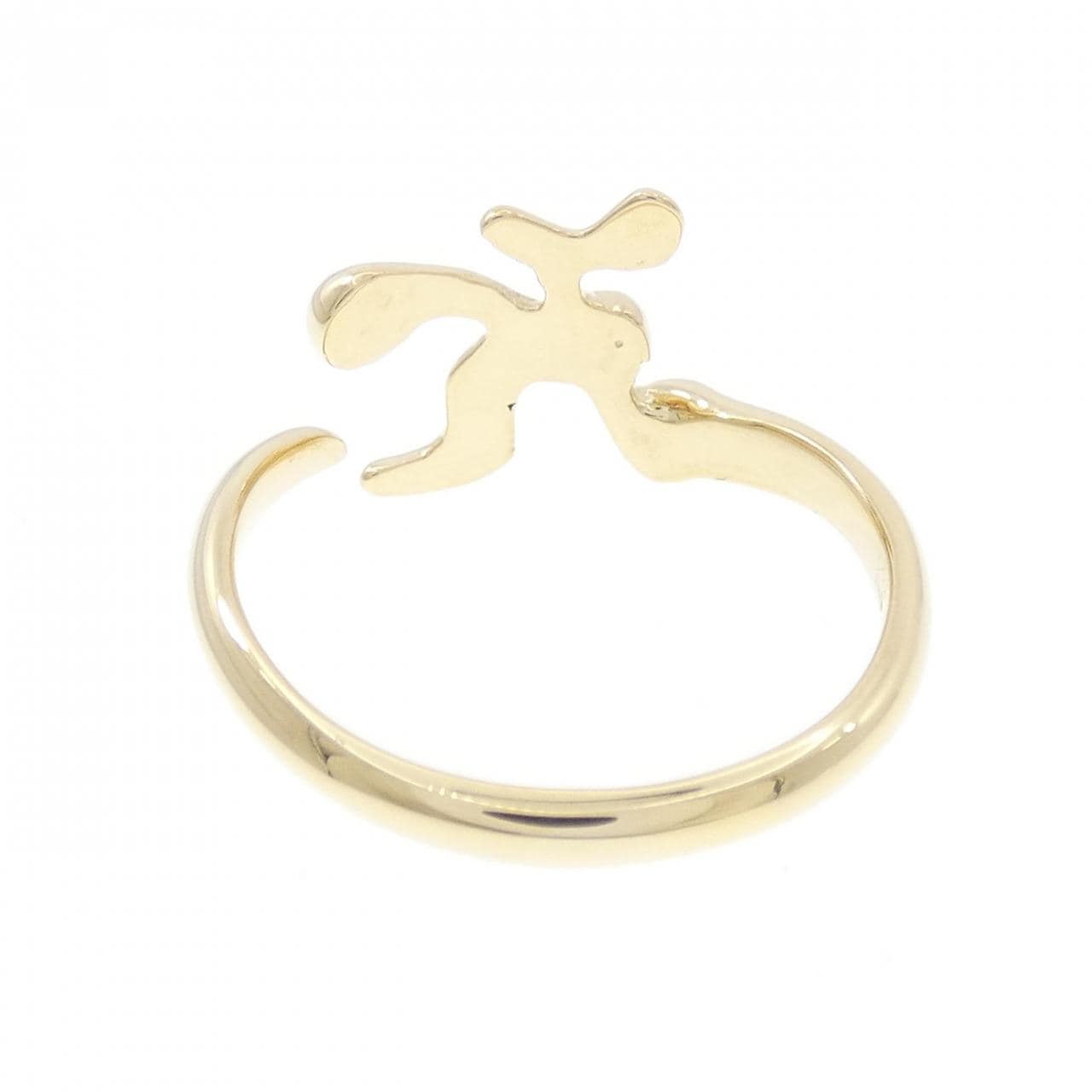 K18YG イニシャル K リング