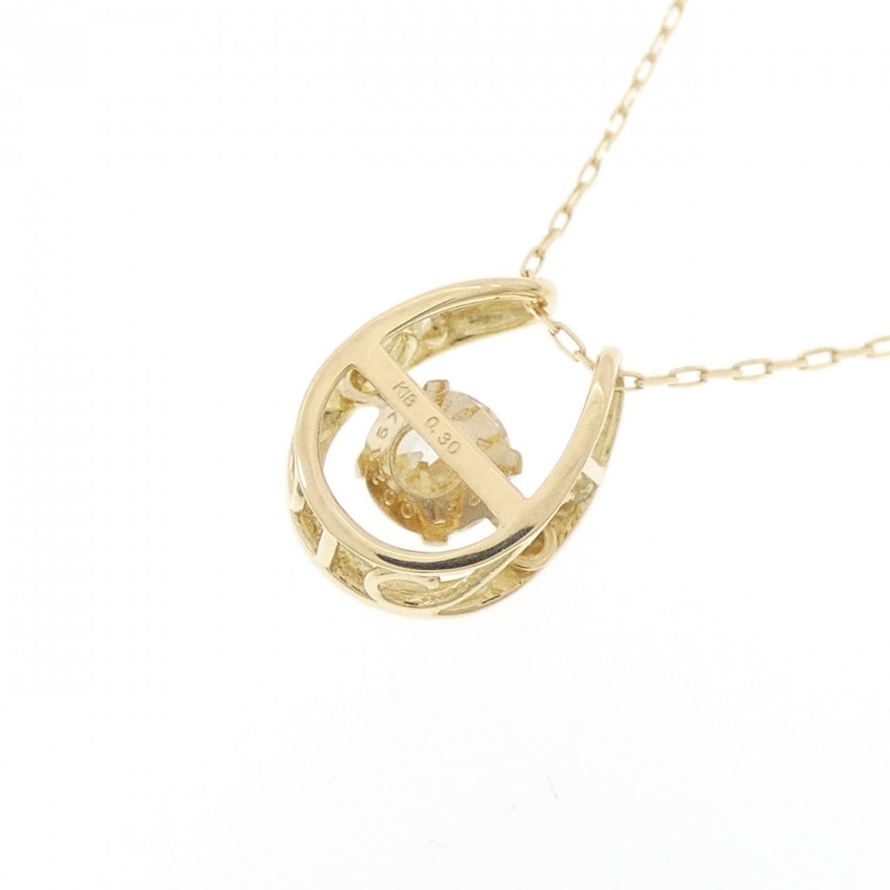 【新品】K18YG ホースシュー ダイヤモンド ネックレス 0.30CT