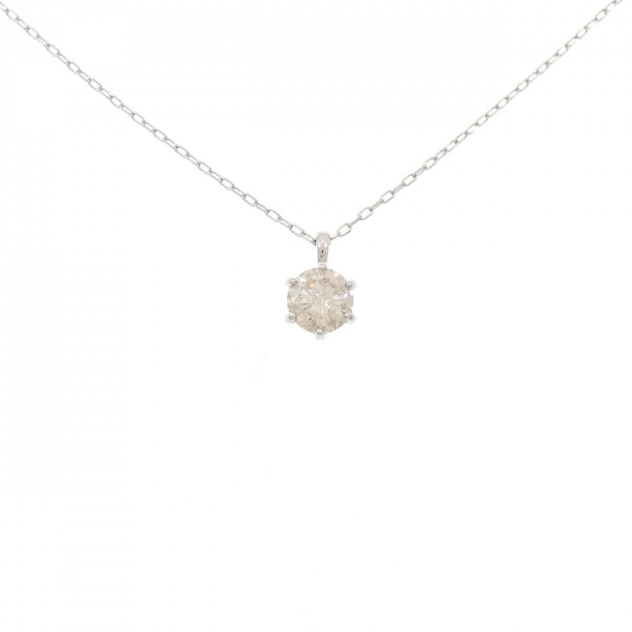 PT999/PT850 ソリティア ダイヤモンド ネックレス 0.90CT