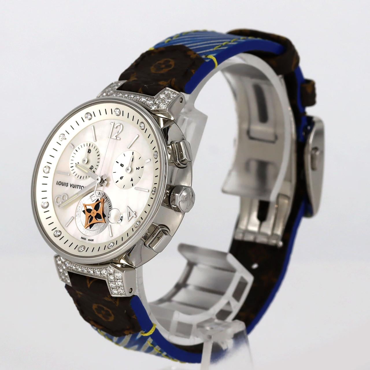 ルイヴィトン タンブールムーンスタークロノ･12P･ラグD Q8H00 SS クォーツ
