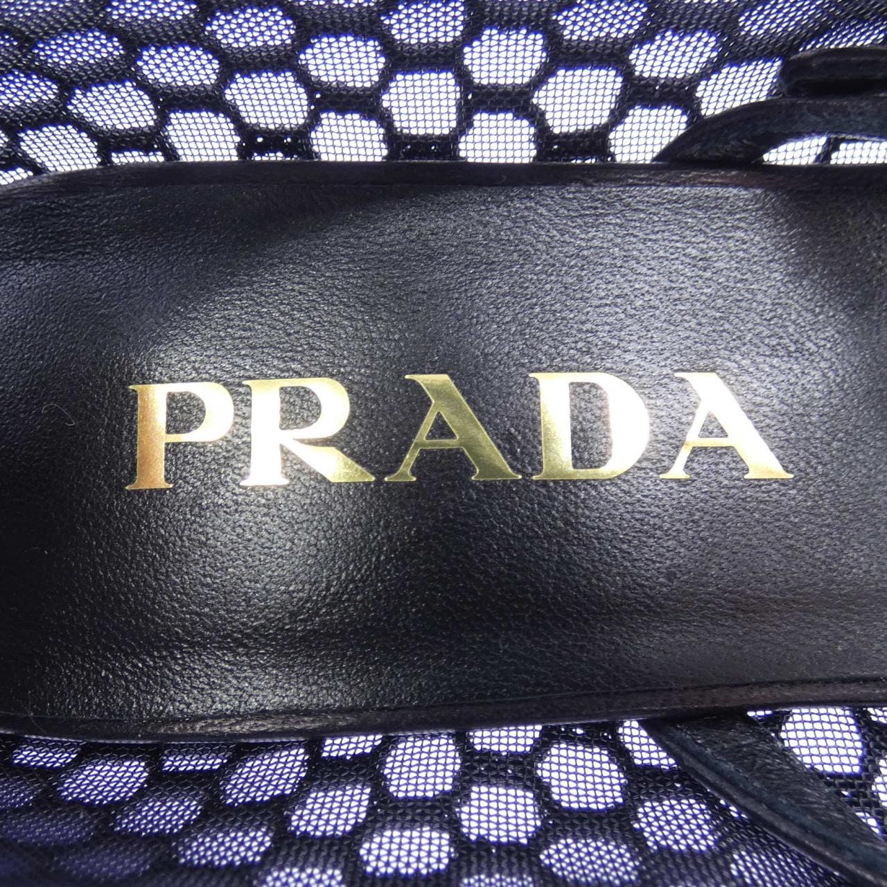プラダ PRADA ローヒール メッシュファブリック バレリーナ トライアングルロゴ 1L3240 パンプス
