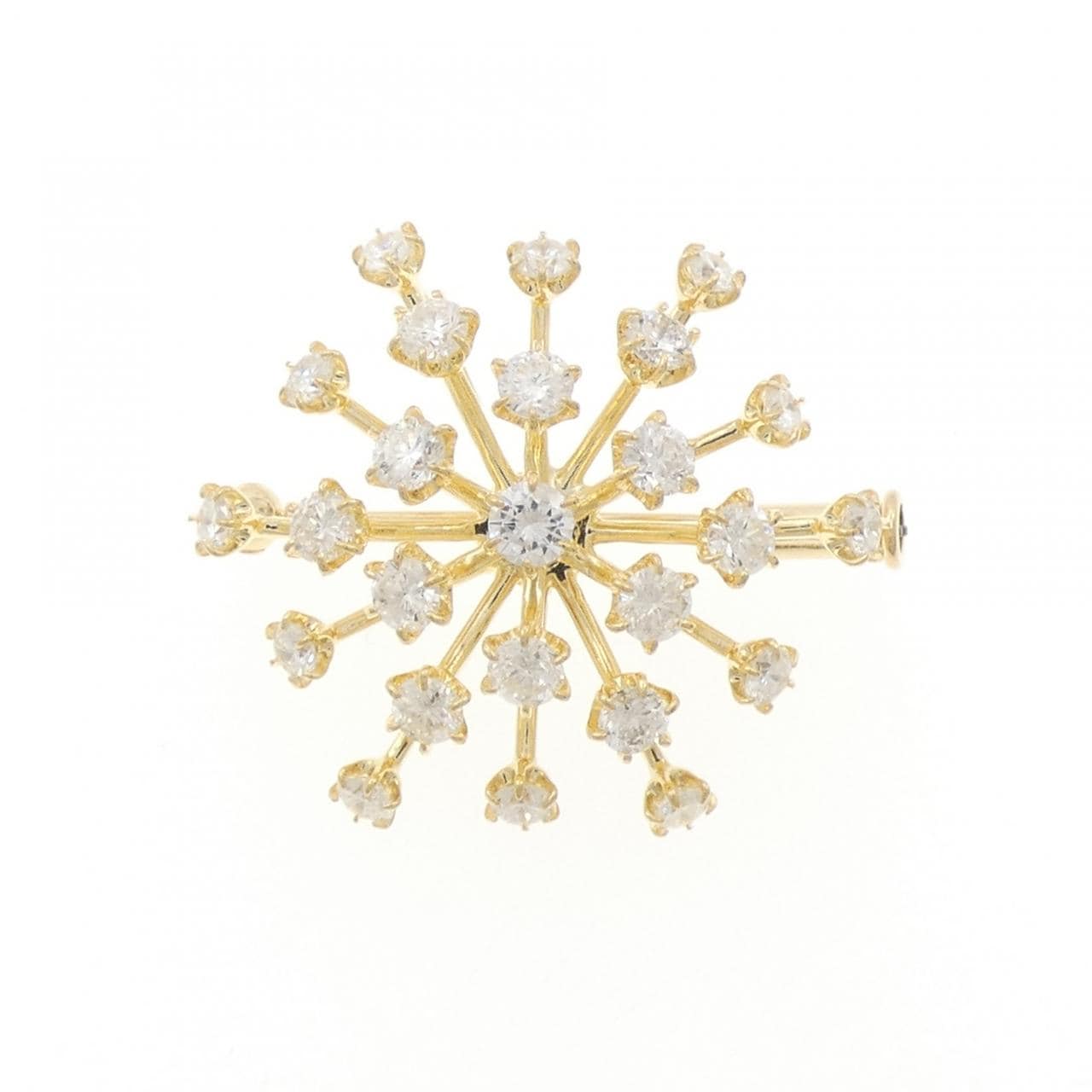 K18YG ダイヤモンド ブローチ 2.00CT