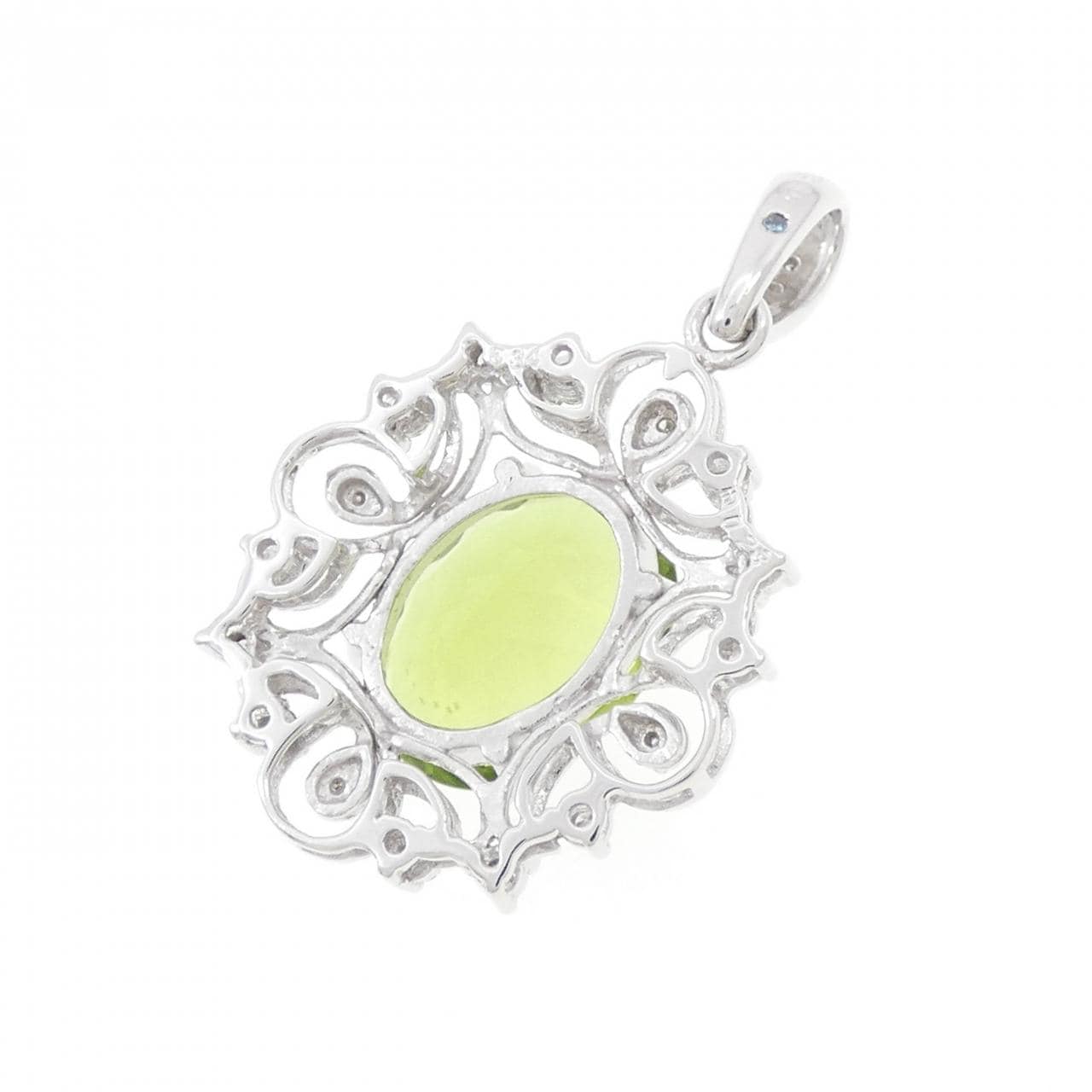 K18WG Peridot Pendant 5.34CT