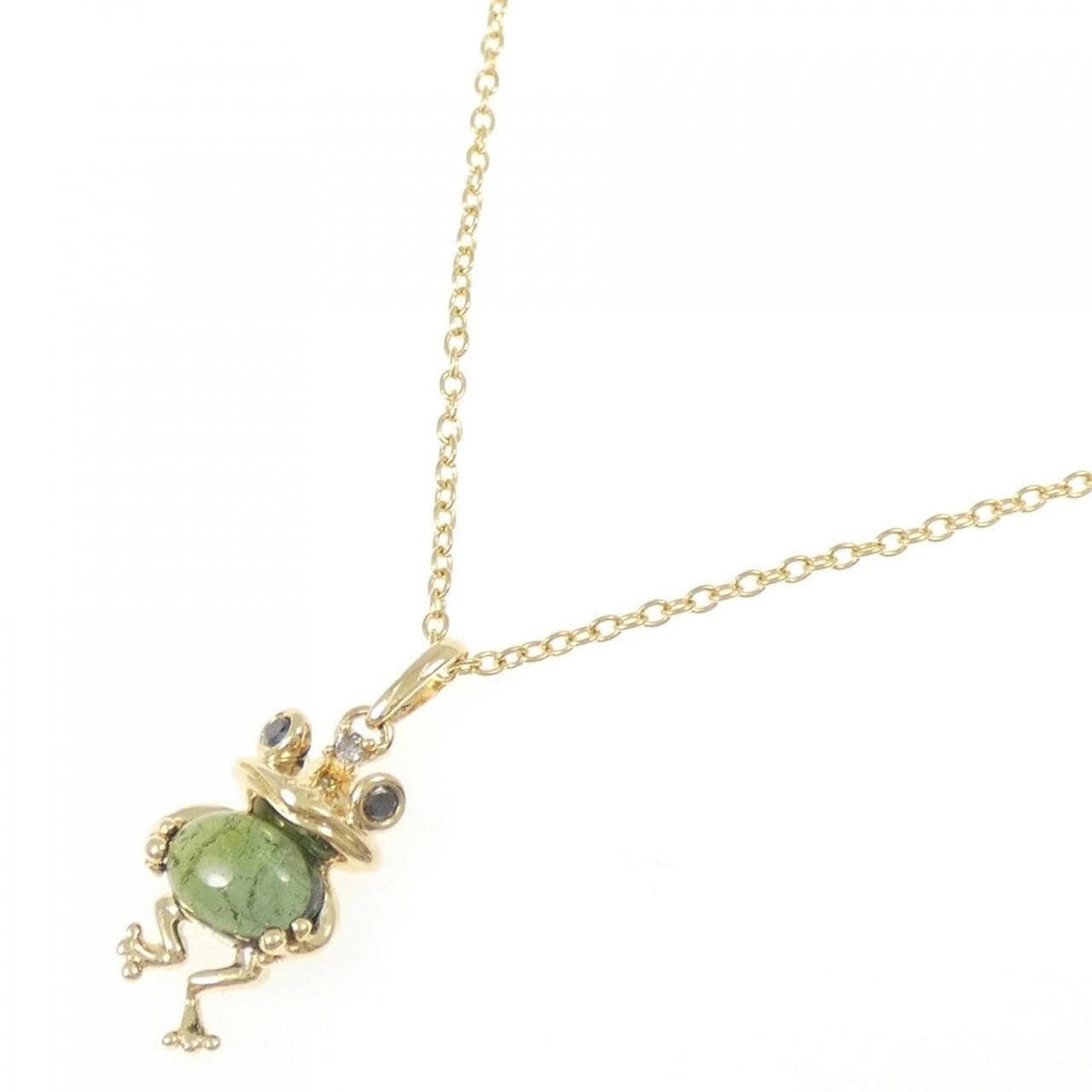 ジーエスティービー フロッグ　トルマリン ネックレス 0.75CT