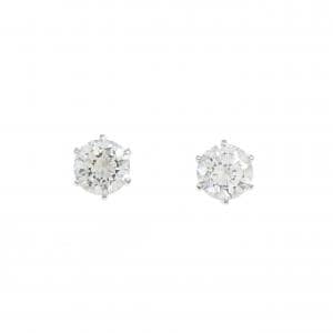 PT900 ダイヤモンド ピアス 0.530CT 0.523CT G VS2 VG
