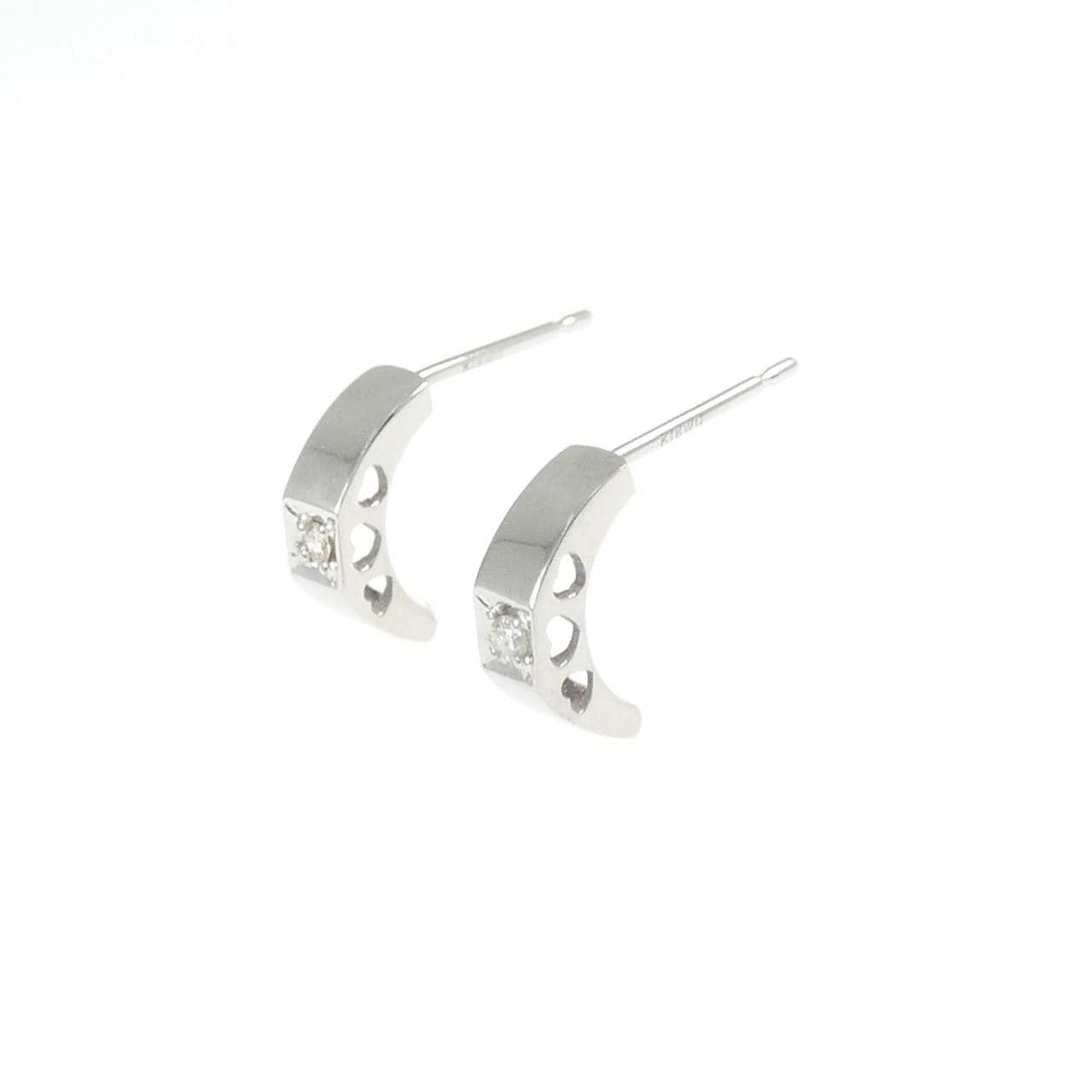 K18WG ダイヤモンド ピアス 0.030CT