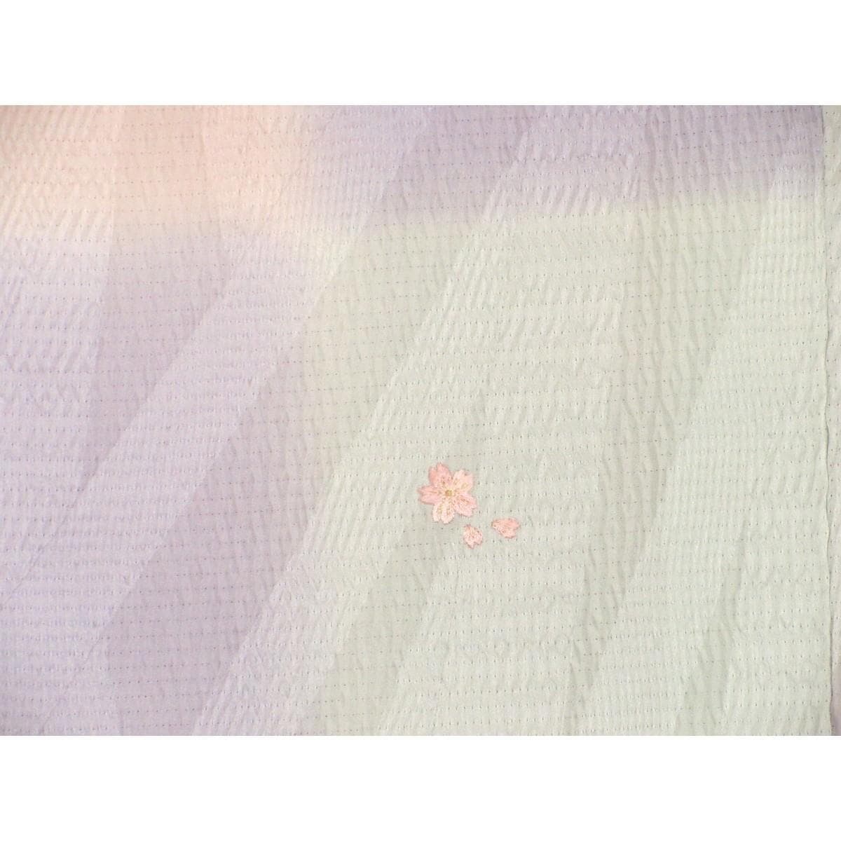【未使用品】訪問着　刺繍入りボカシ染　絞り加工
