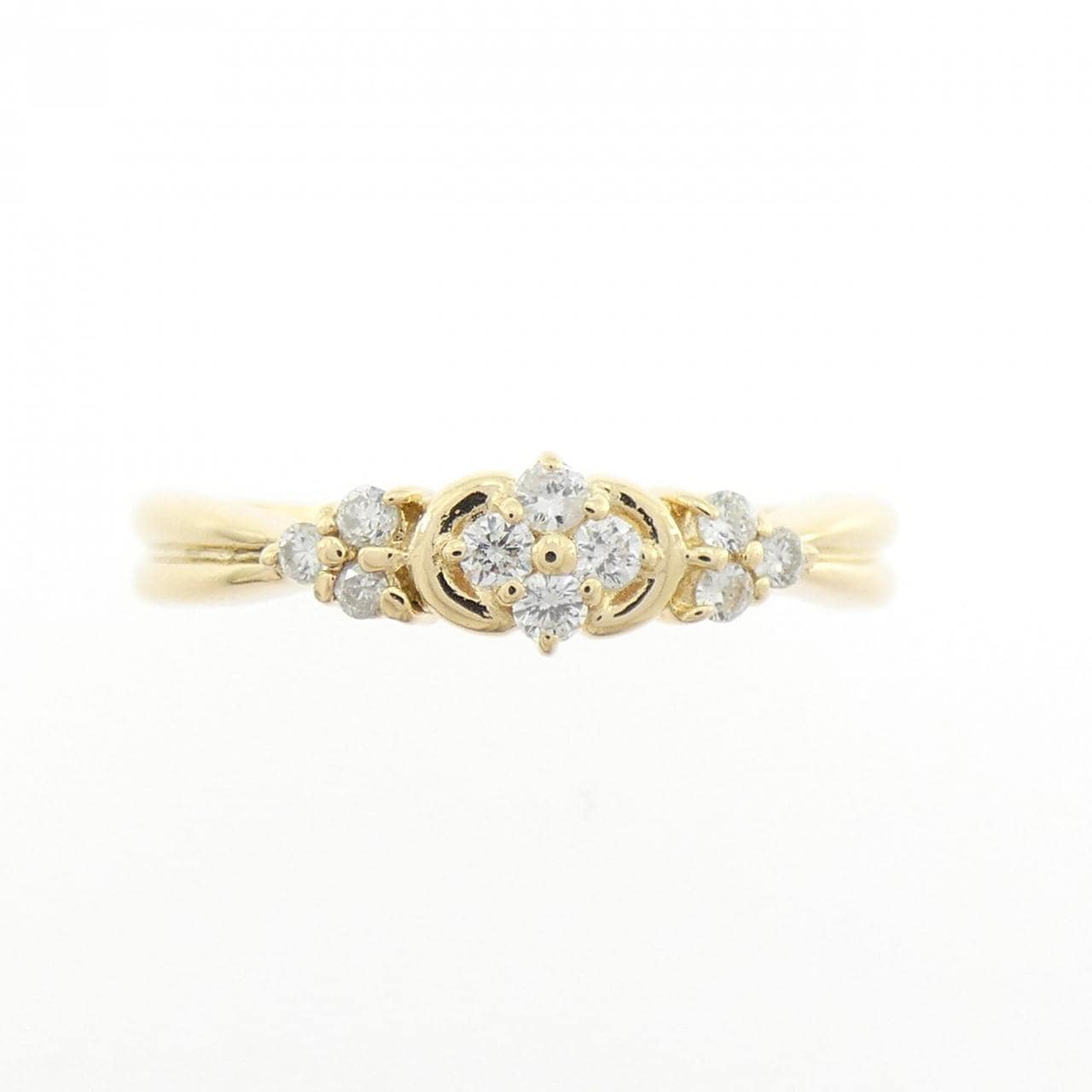 K18YG フラワー ダイヤモンド リング 0.15CT