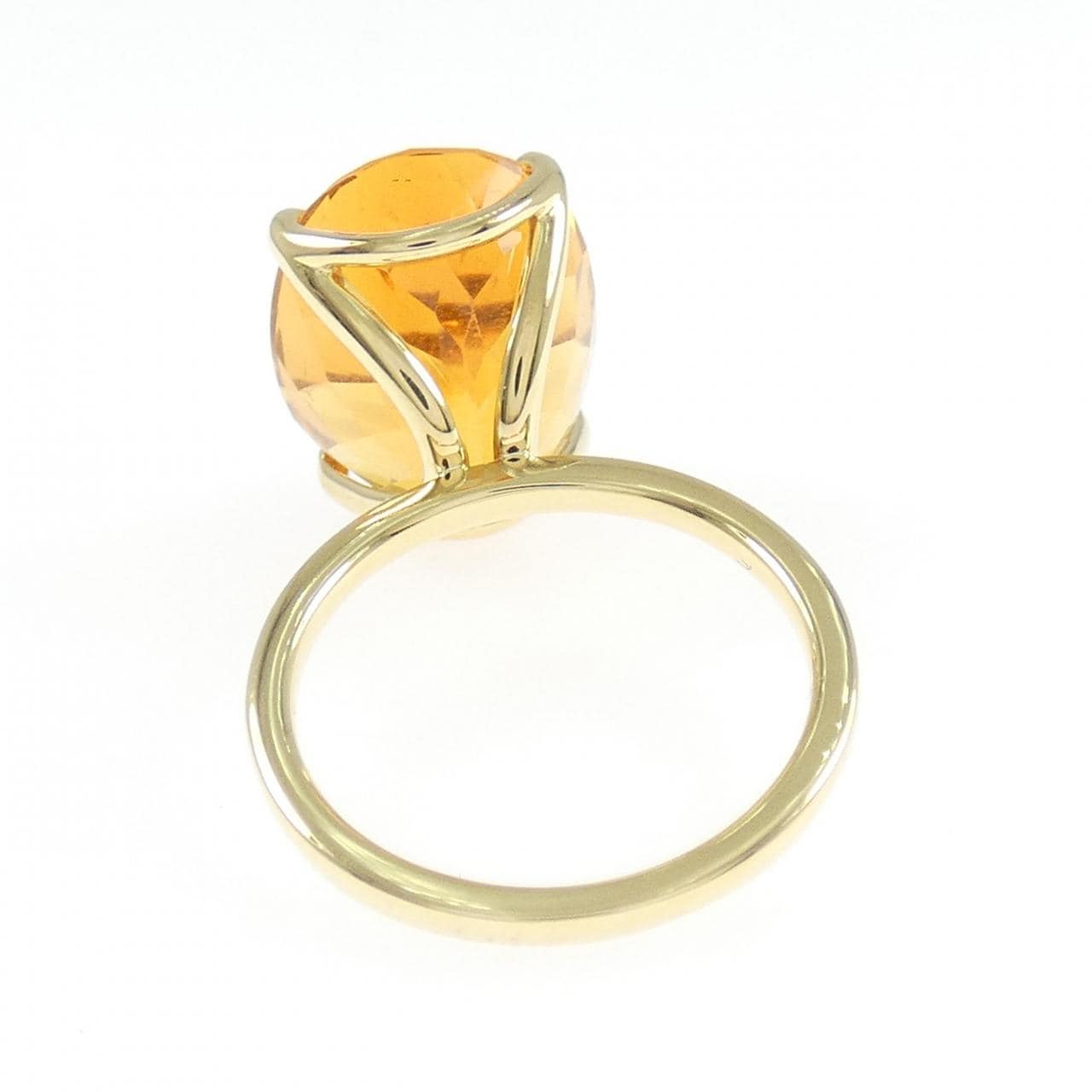 K18YG シトリン リング 8.81CT