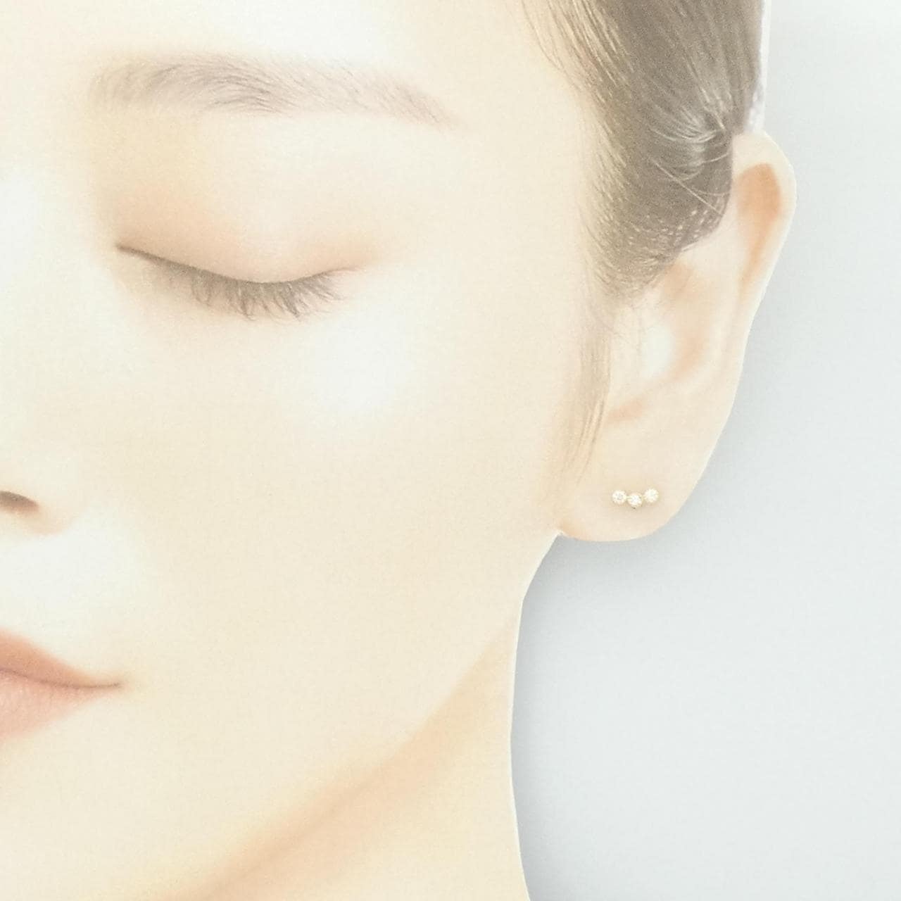 【リメイク】K18YG スリーストーン ダイヤモンド ピアス 0.20CT