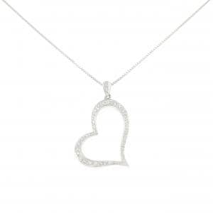 K18WG ハート ダイヤモンド ネックレス 0.20CT