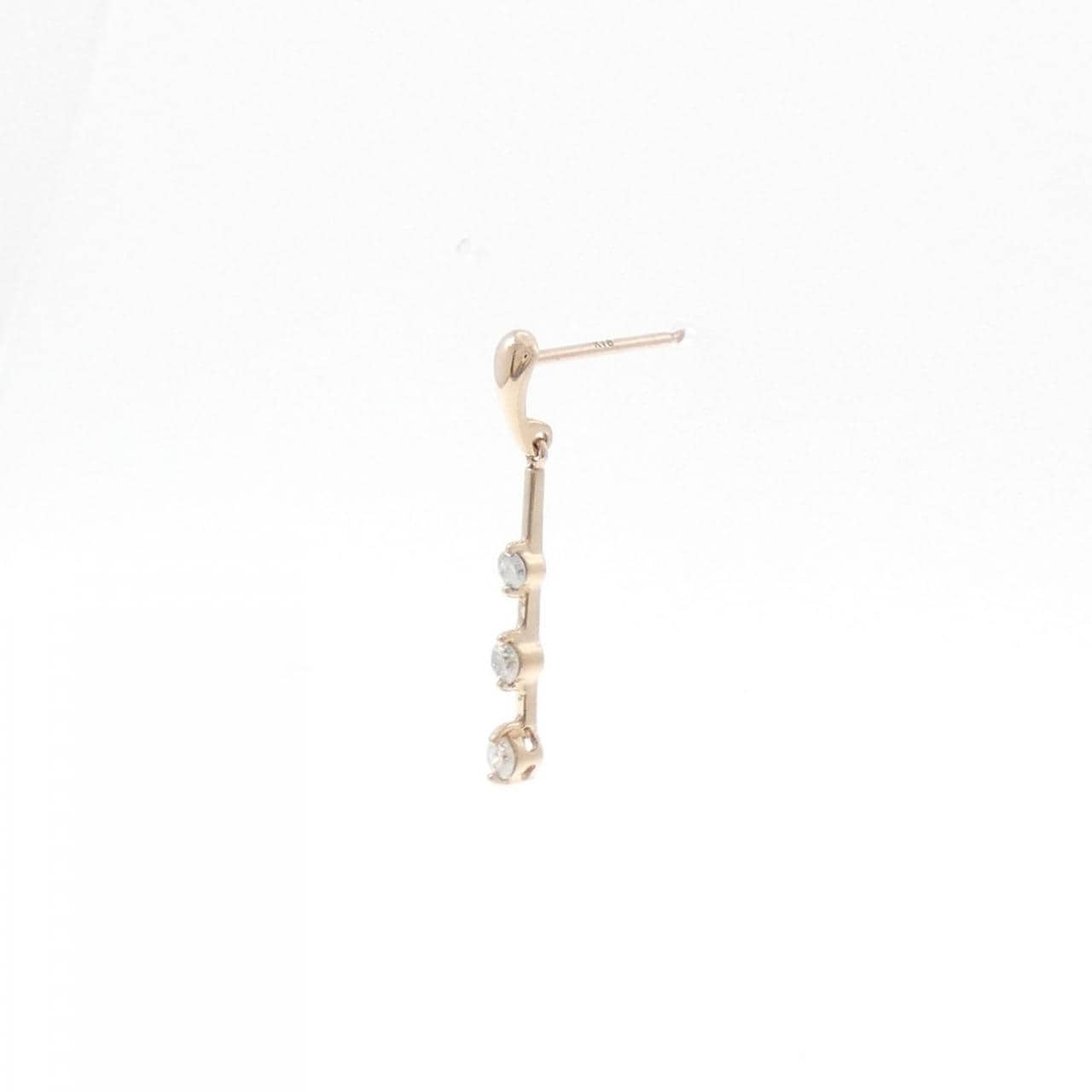 K18PG ダイヤモンド ピアス 0.10CT 片耳