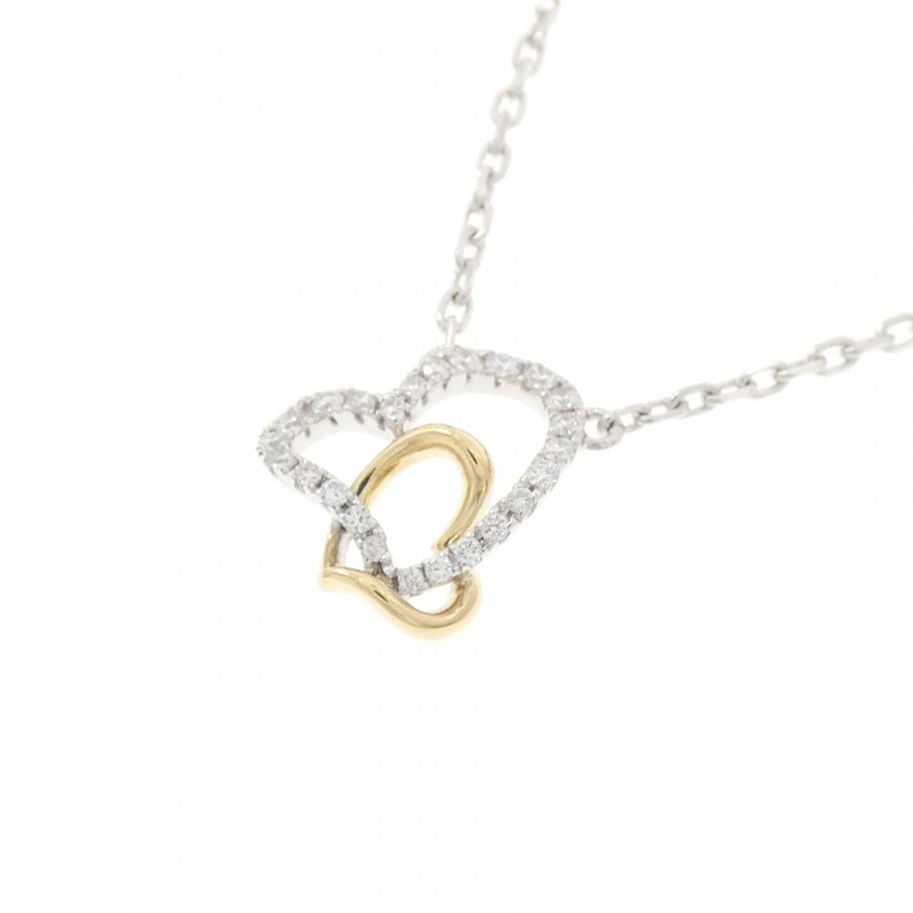 750WG/750YG ハート ダイヤモンド ネックレス 0.12CT