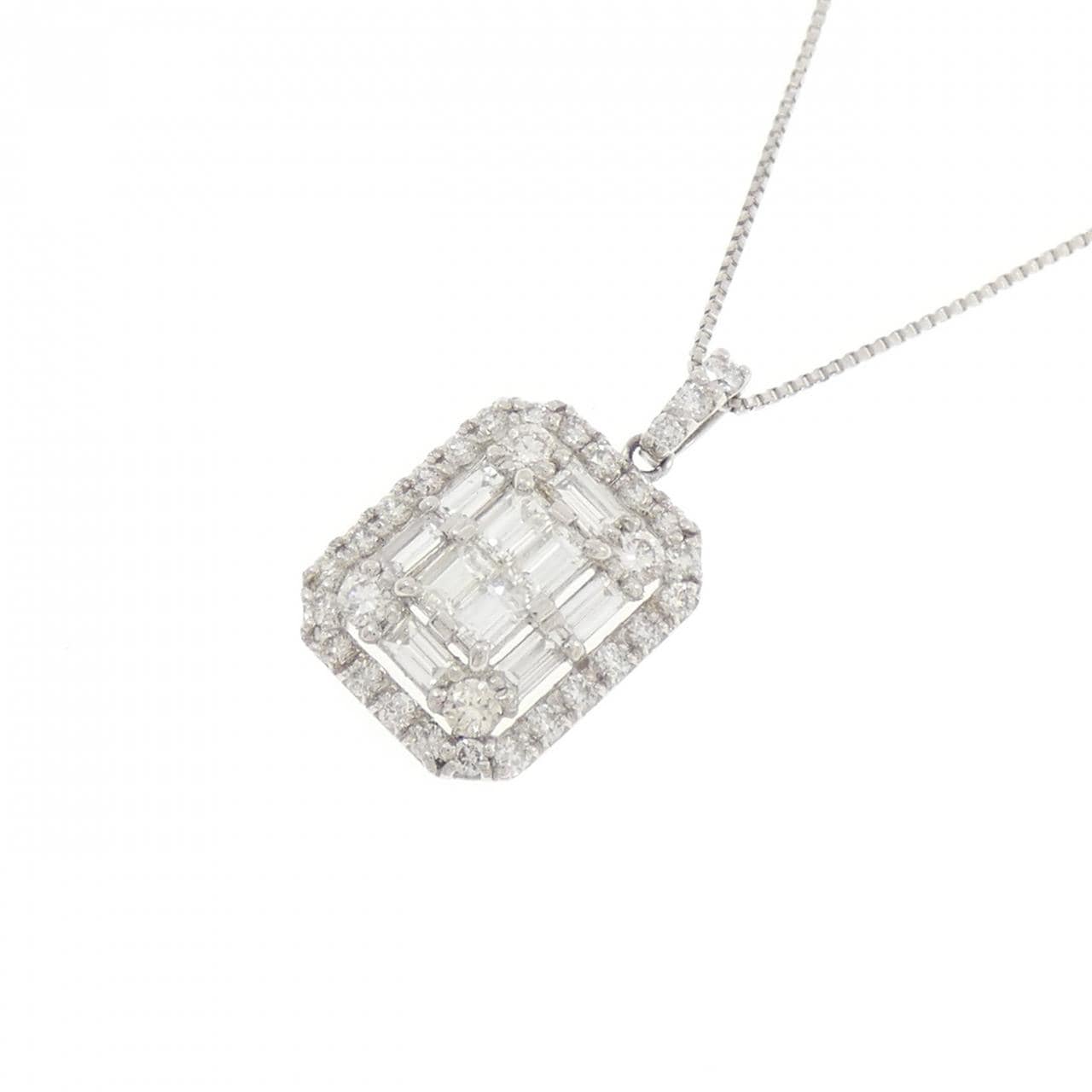 【新品】PT900/PT850 ダイヤモンド ネックレス 0.80CT