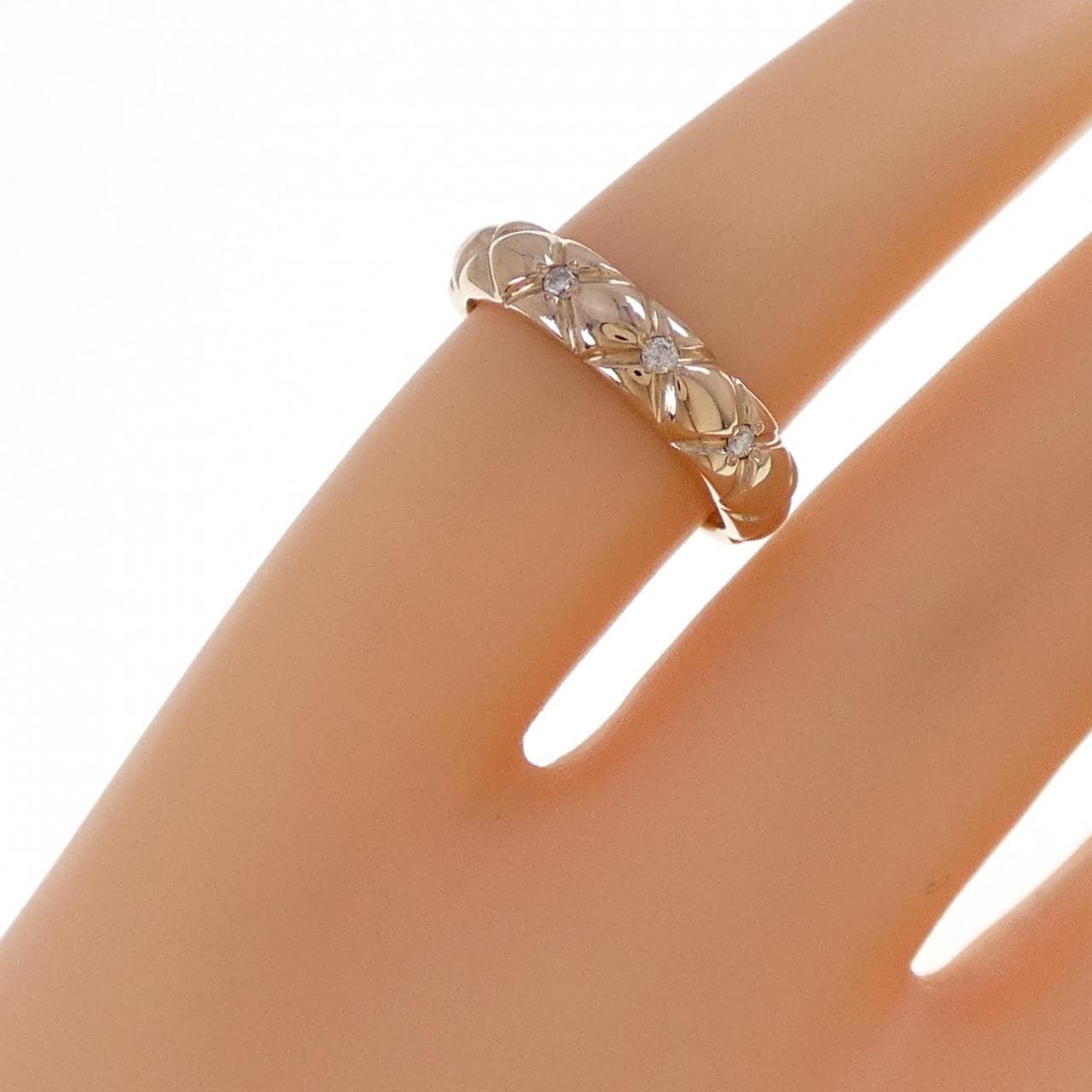 K18PG ダイヤモンド ピンキーリング 0.03CT