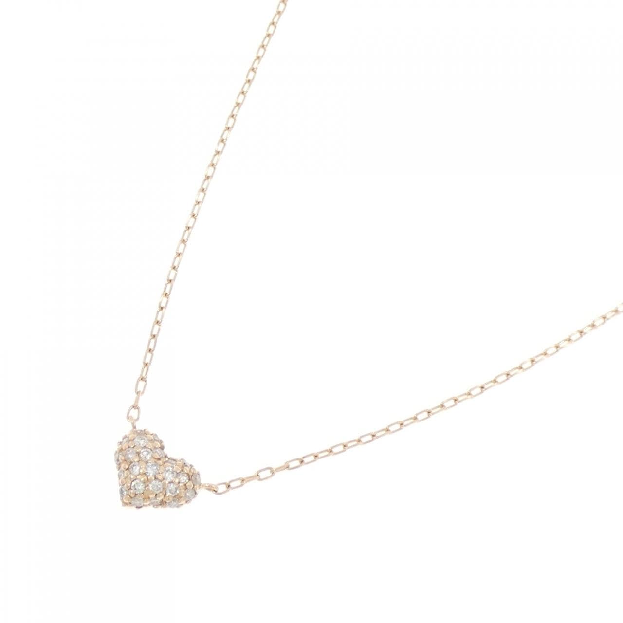 K10PG ハート ダイヤモンド ネックレス 0.20CT