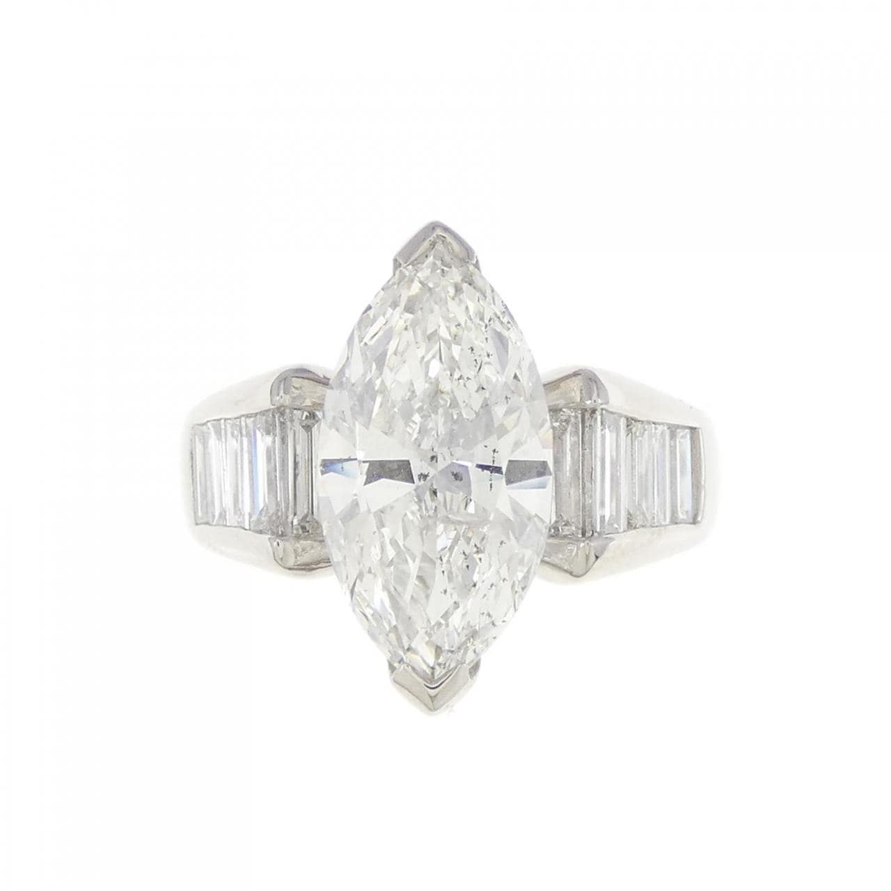 PT Diamond Ring 3.077CT H SI2 Marquise Cut