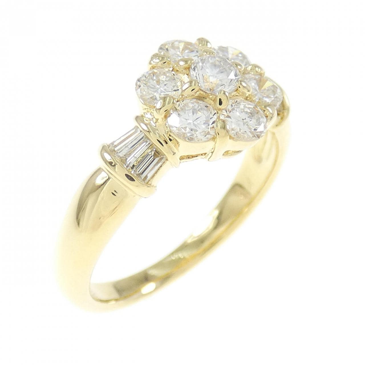 K18YG flower Diamond ring 0.33CT