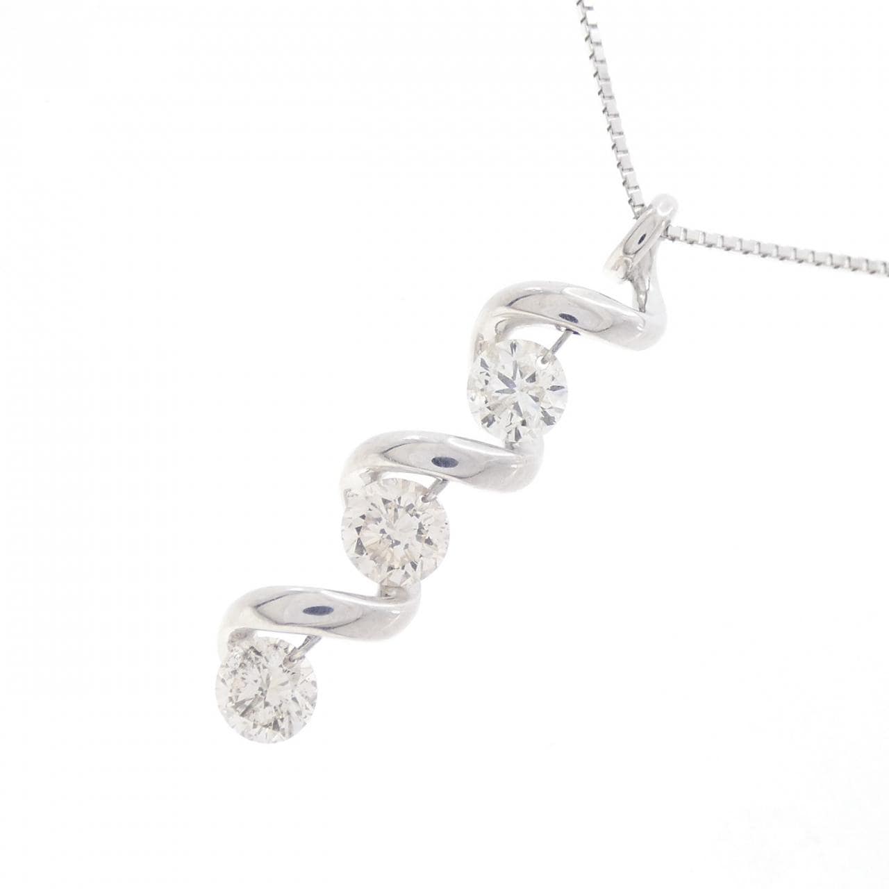 K18WG ダイヤモンド ネックレス 1.00CT