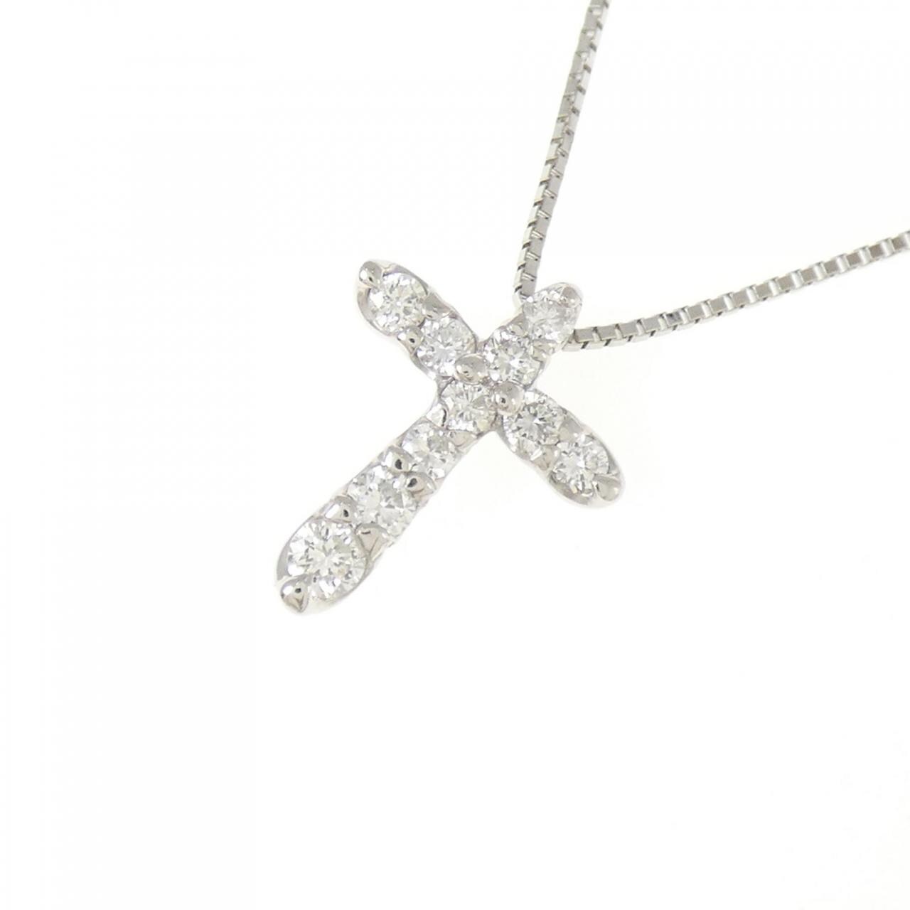 PT900/PT850 クロス ダイヤモンド ネックレス 0.30CT