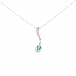 K18WG エメラルド ネックレス