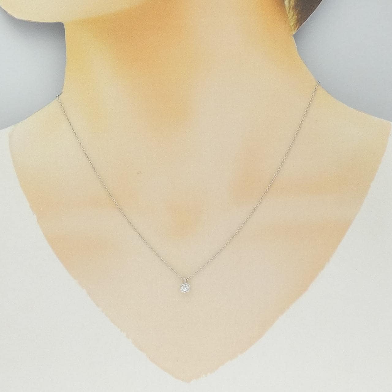 K18WG ダイヤモンド ネックレス 0.11CT