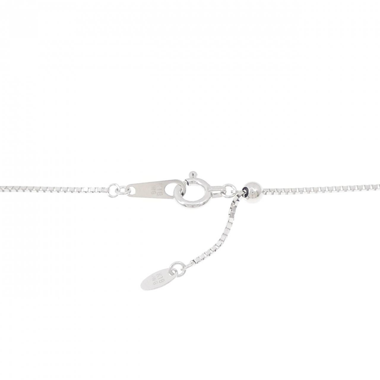 K18WG フラワー ダイヤモンド ネックレス 0.29CT