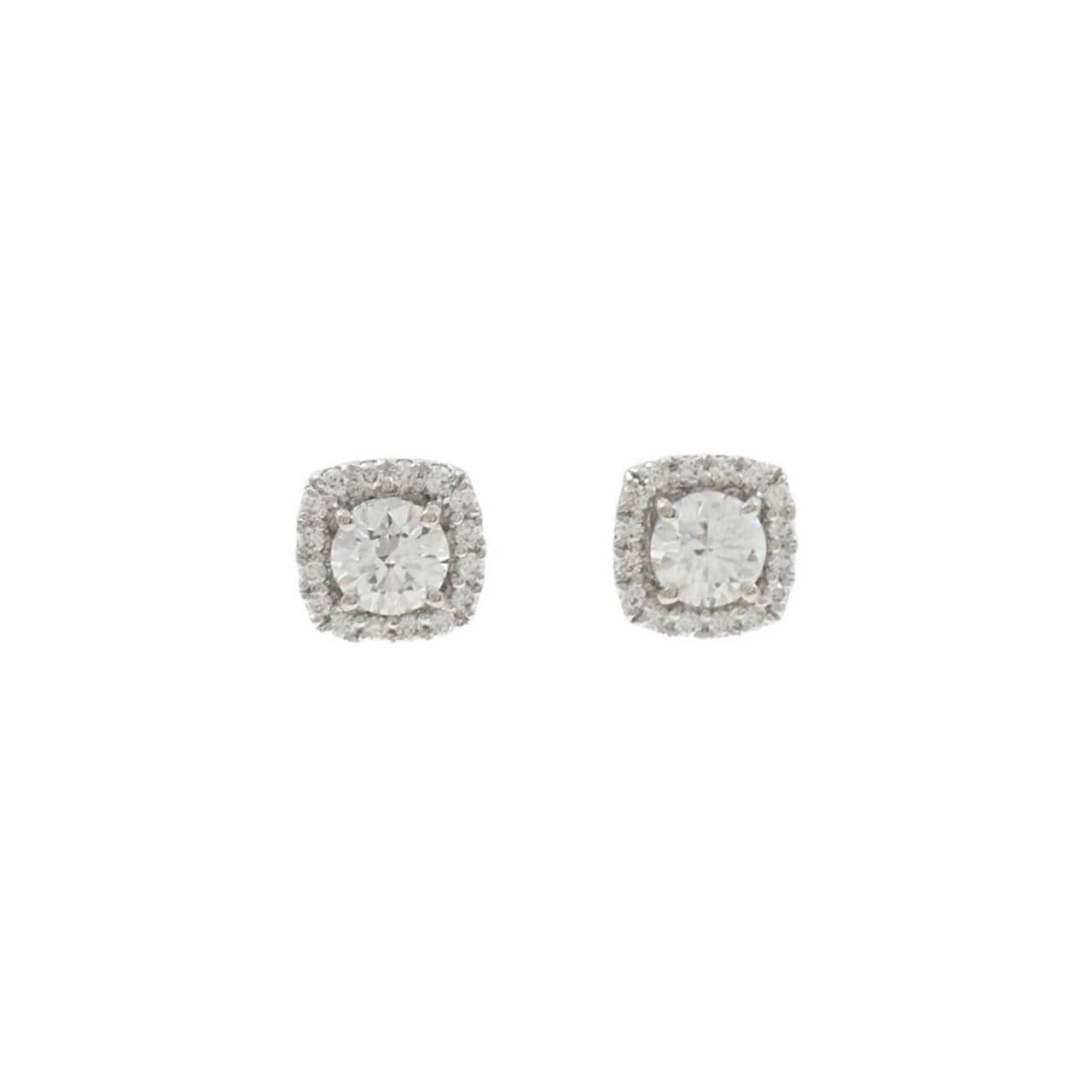 【リメイク】PT900/ST ダイヤモンド ピアス 0.506CT 0.510CT E-F VS2-SI1 3EXT H&C