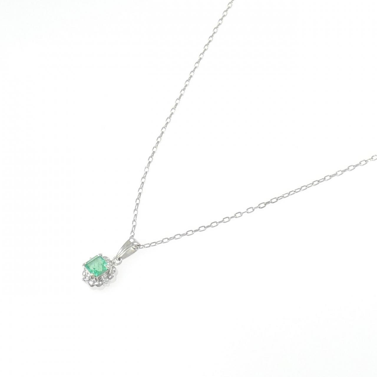 PT900/PT850 エメラルド ネックレス 0.29CT